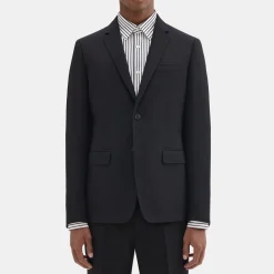 Theory Morton Slim Blazer In Wool Canvas-Men Suits|Blazers + Jackets