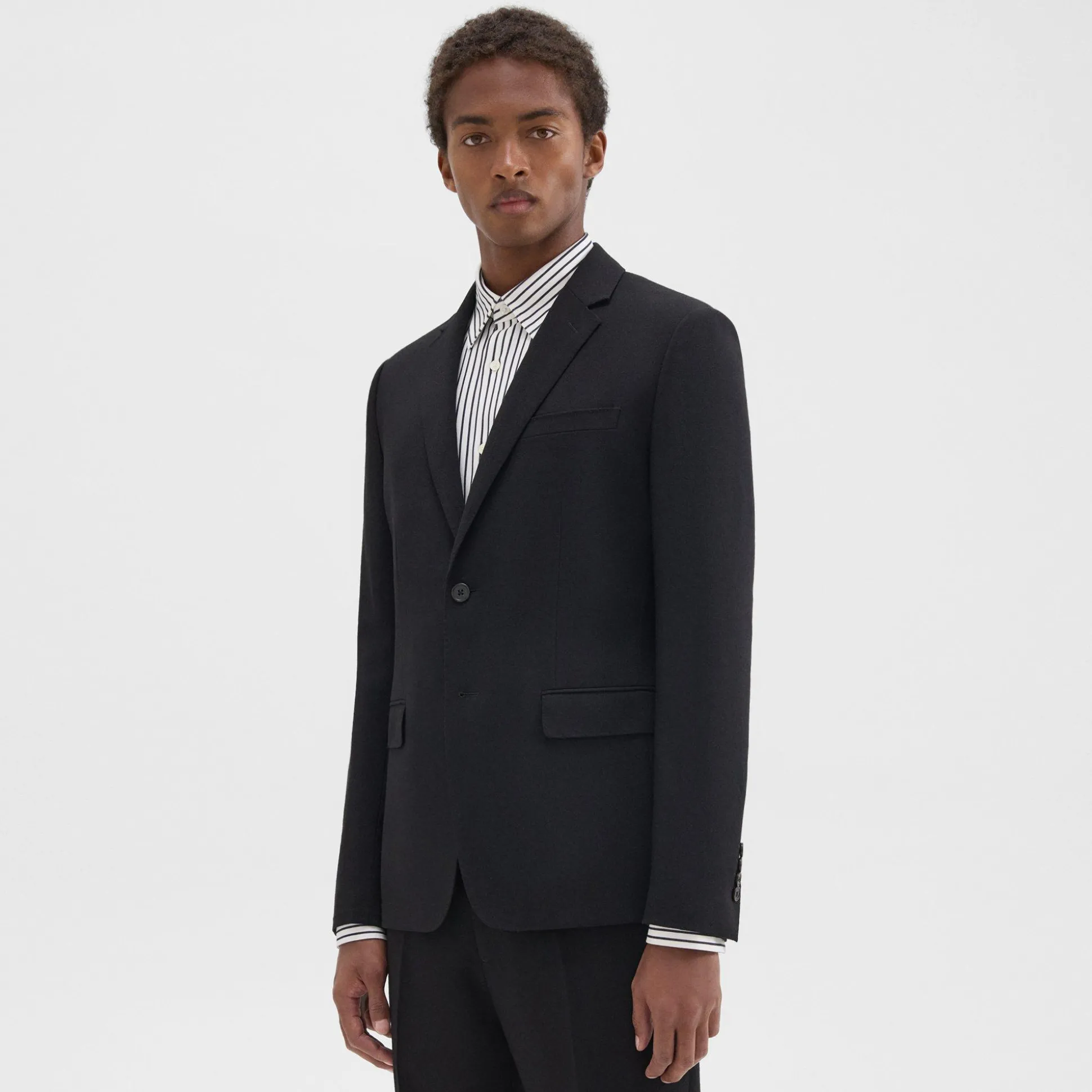 Theory Morton Slim Blazer In Wool Canvas-Men Suits|Blazers + Jackets