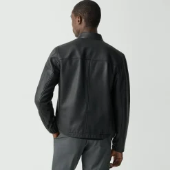 Theory Morvek Zip Jacket In Leather-Men Outerwear|Blazers + Jackets