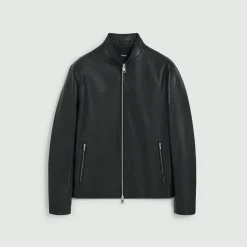 Theory Morvek Zip Jacket In Leather-Men Outerwear|Blazers + Jackets