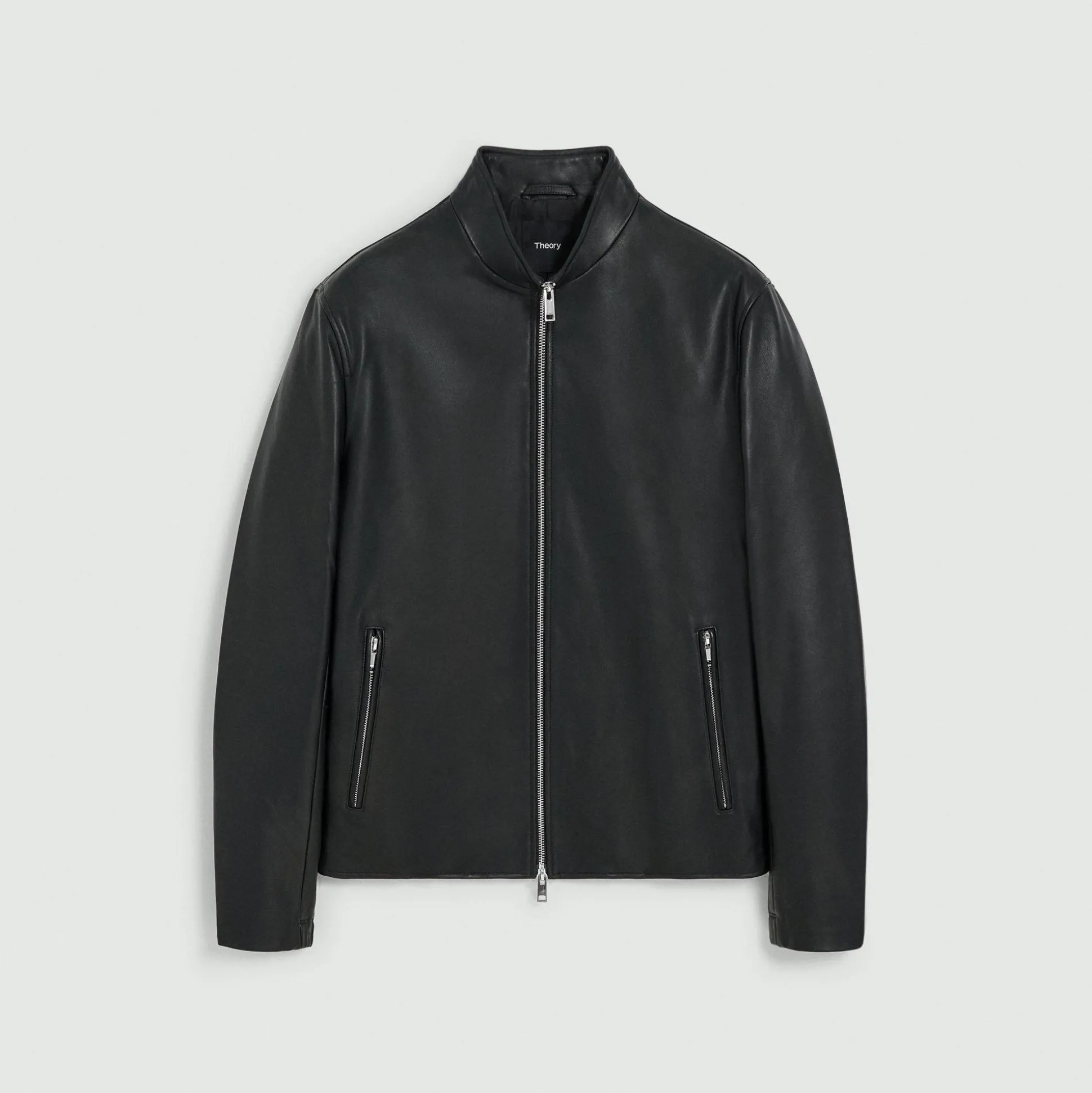 Theory Morvek Zip Jacket In Leather-Men Outerwear|Blazers + Jackets