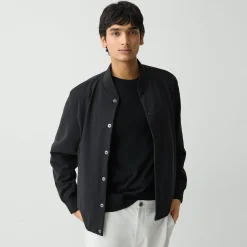 Theory Murphy Bomber Jacket In Precision Ponte-Men Outerwear|Blazers + Jackets