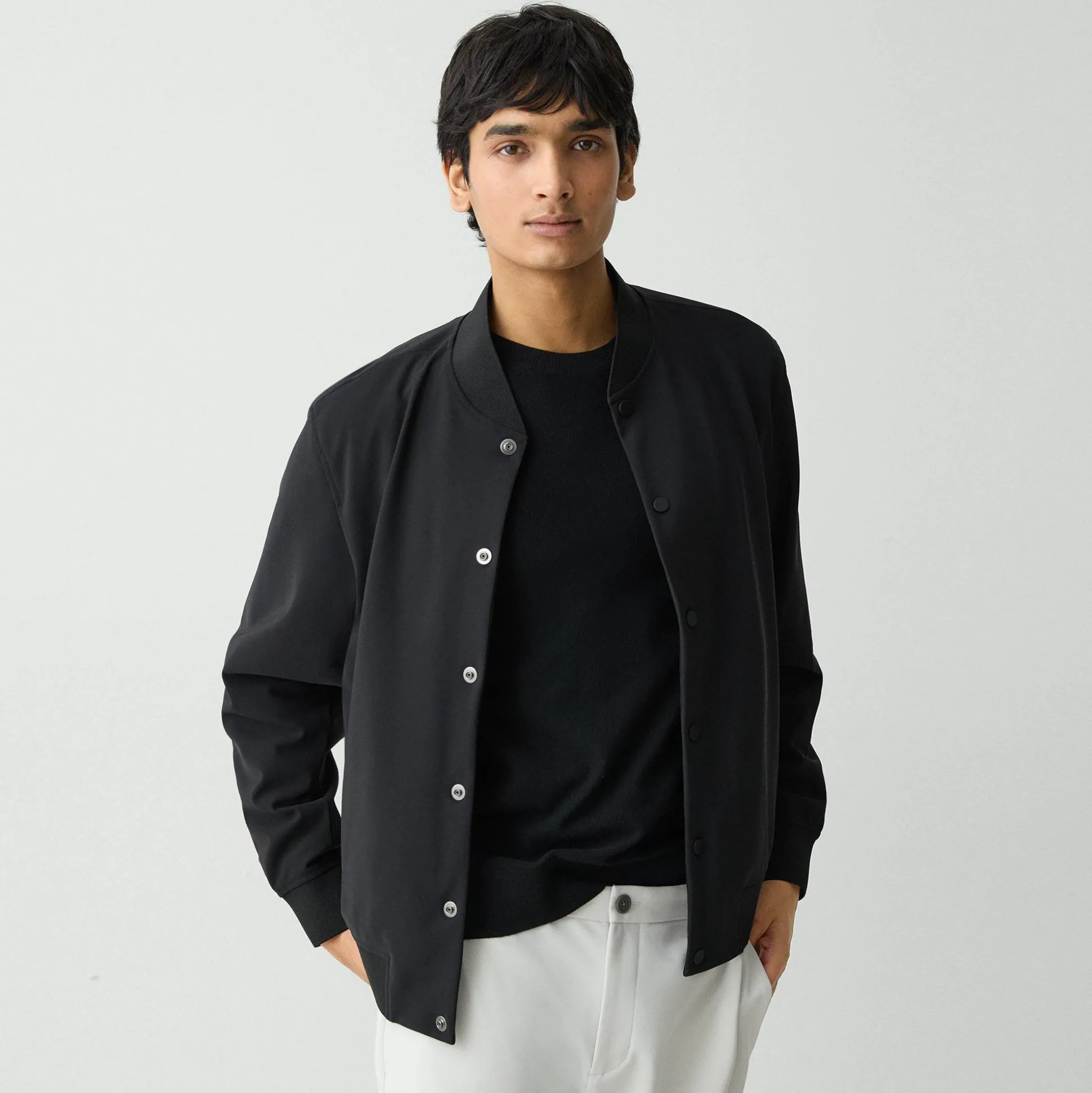 Theory Murphy Bomber Jacket In Precision Ponte-Men Outerwear|Blazers + Jackets