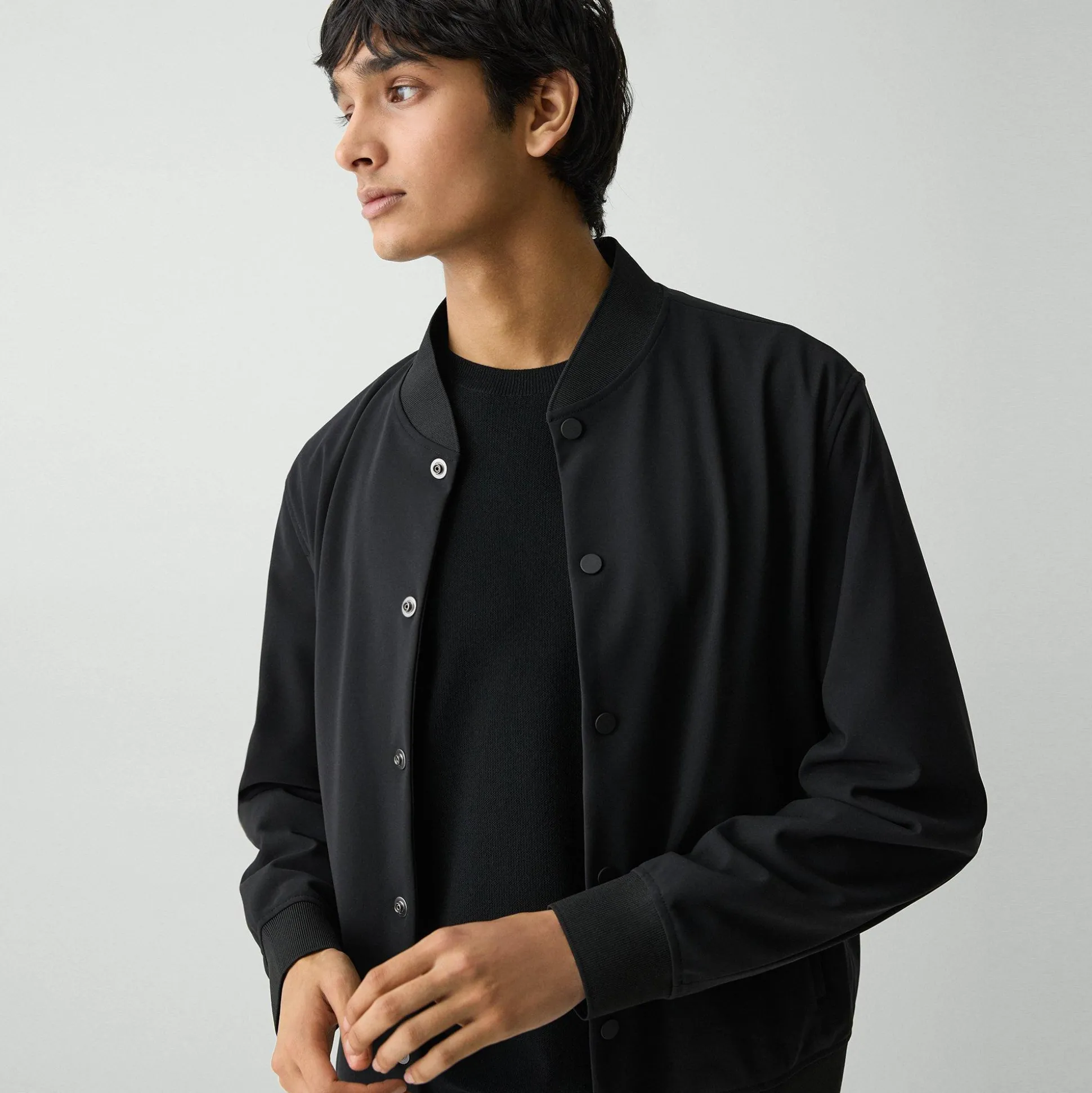 Theory Murphy Bomber Jacket In Precision Ponte-Men Outerwear|Blazers + Jackets