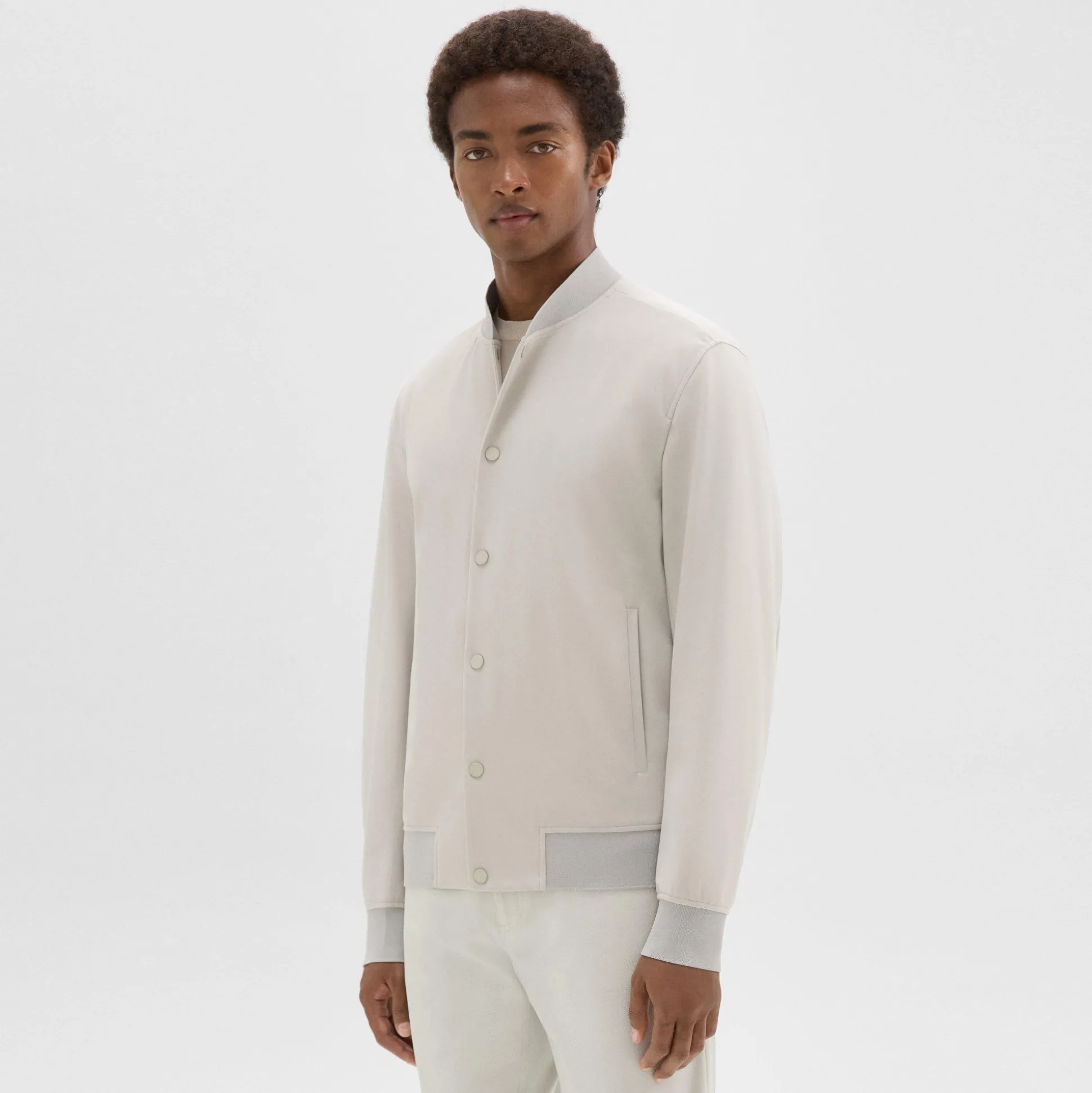 Theory Murphy Bomber Jacket In Precision Ponte-Men Outerwear