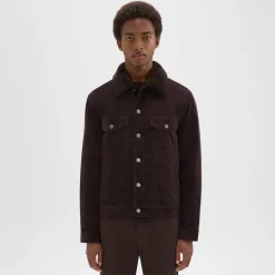 Theory Neil Trucker Jacket In Stretch Corduroy-Men Outerwear|Blazers + Jackets