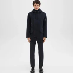 Theory Nev Parka In Double-Face Wool-Cashmere-Men Outerwear