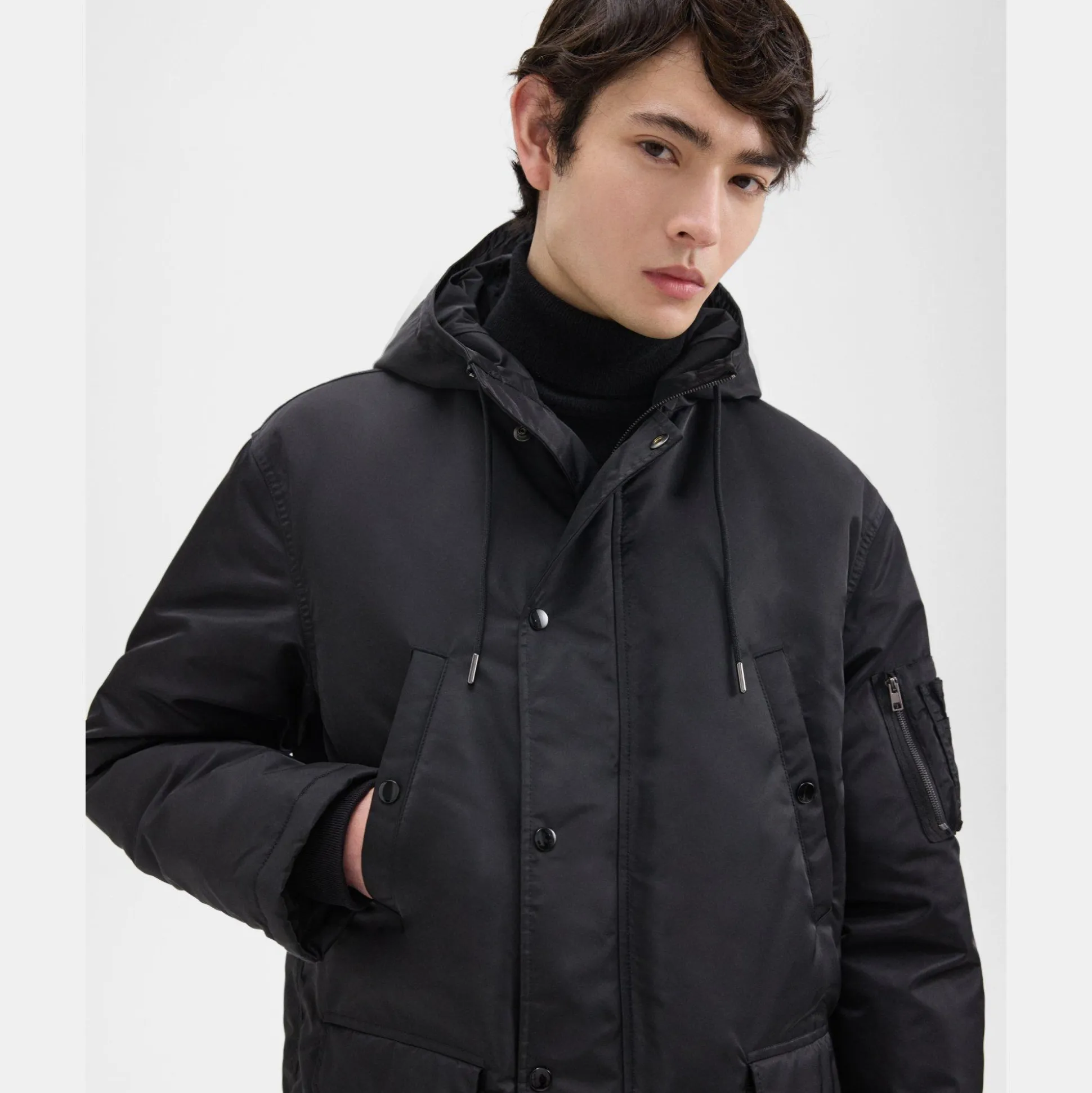 Theory Nev Puffer Parka In Recycled Nylon-Men Outerwear