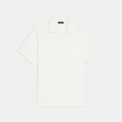 Theory Noll Short-Sleeve Shirt In Relaxed Linen-Men Shirts