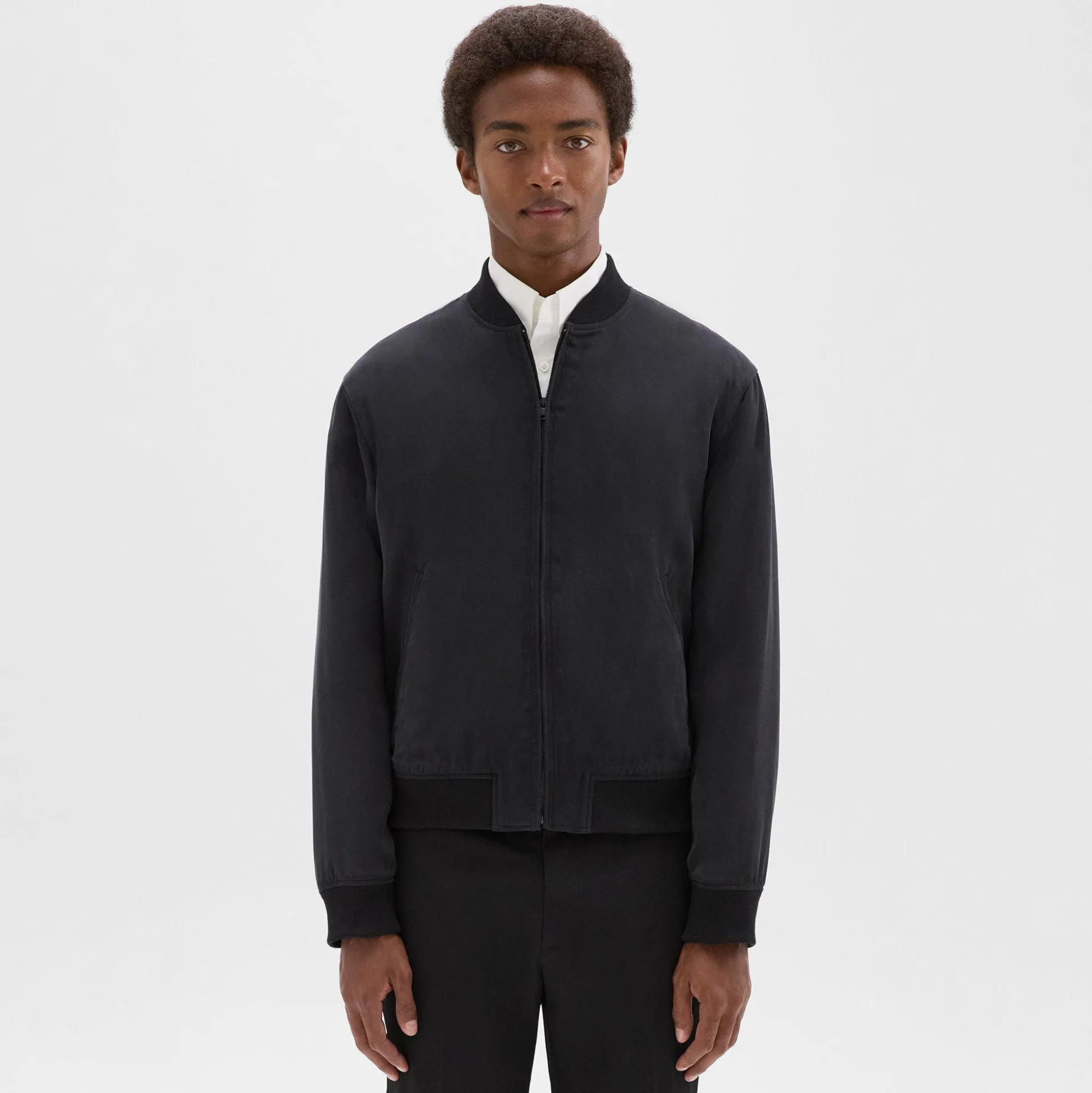 Theory Olivard Bomber Jacket In Fluid Twill-Men Outerwear