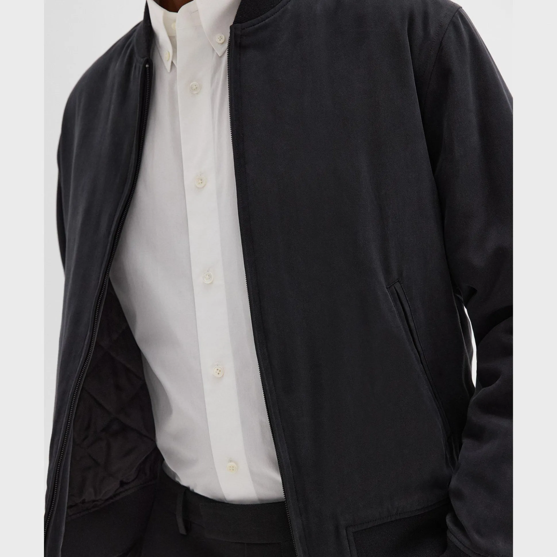 Theory Olivard Bomber Jacket In Fluid Twill-Men Outerwear
