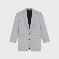 Theory Oversized Blazer In Double-Face Wool Flannel-Women Outerwear
