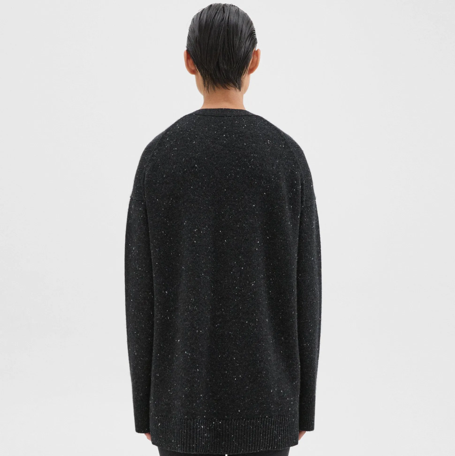 Theory Oversized Cardigan In Donegal Wool-Cashmere-Women Sweaters + Cardigans