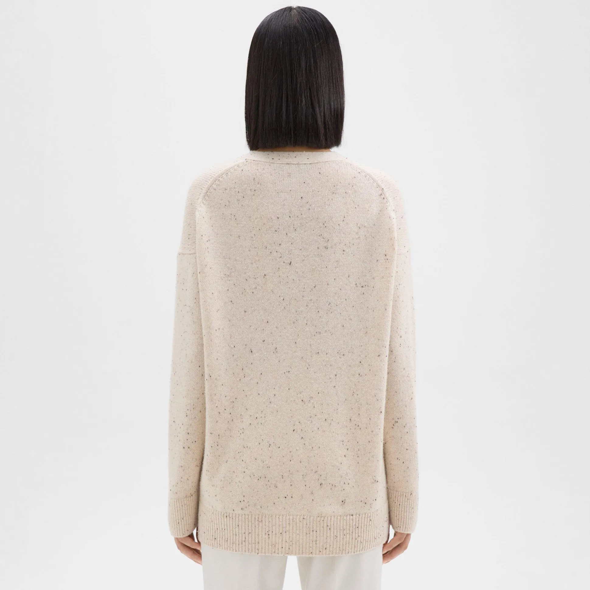 Theory Oversized Cardigan In Donegal Wool-Cashmere-Women Sweaters + Cardigans