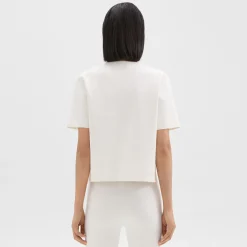 Theory Oversized Sweater Tee In Crepe Knit-Women Sweaters + Cardigans