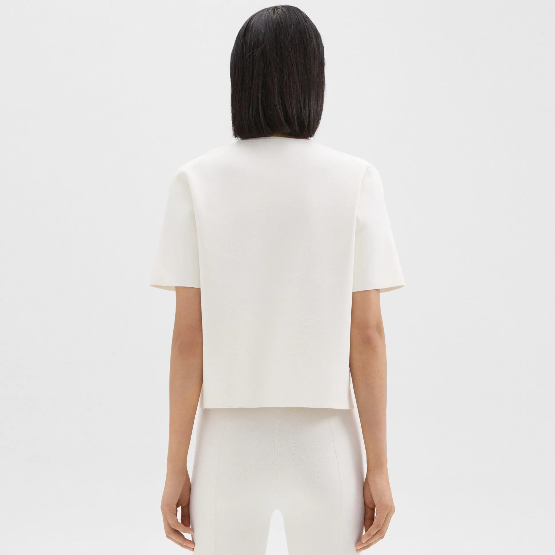 Theory Oversized Sweater Tee In Crepe Knit-Women Sweaters + Cardigans