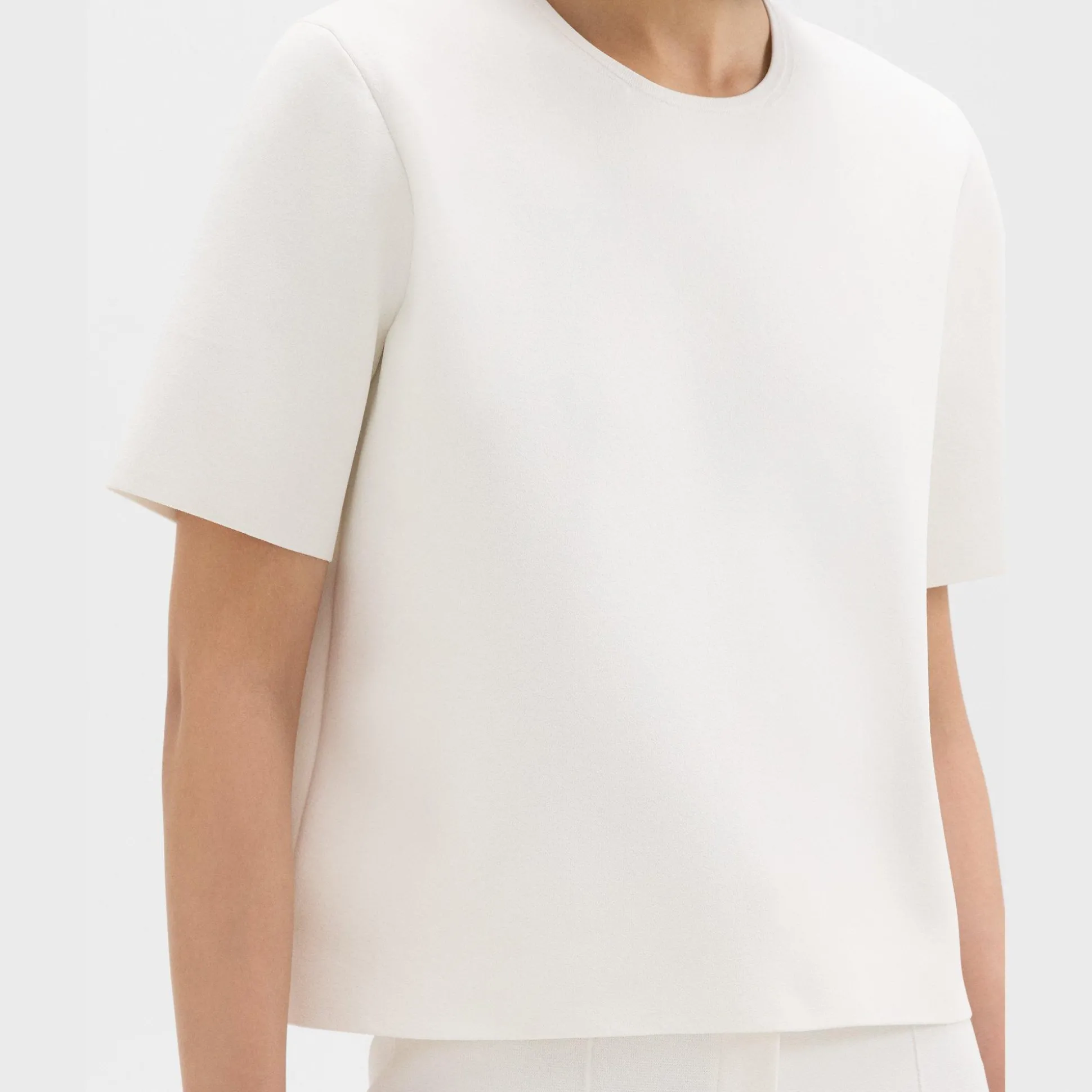Theory Oversized Sweater Tee In Crepe Knit-Women Sweaters + Cardigans