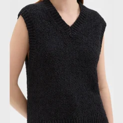 Theory Oversized Sweater Vest In Feather Cotton-Blend-Women Sweaters + Cardigans