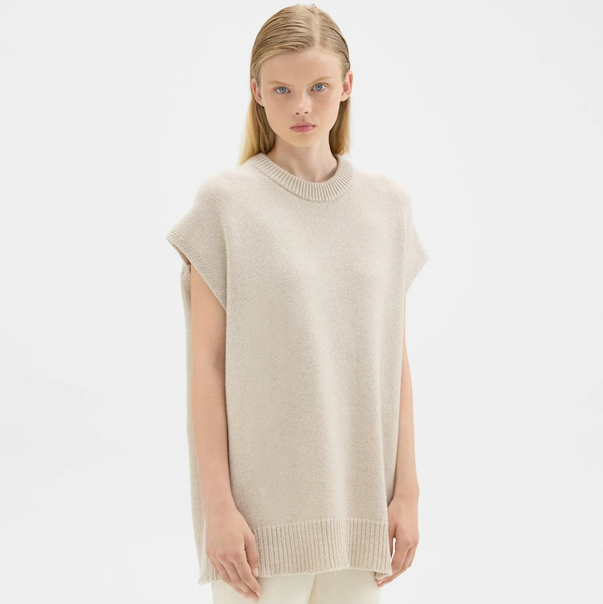 Theory Oversized Sweater Vest In Recycled Wool-Cashmere-Women Sweaters + Cardigans