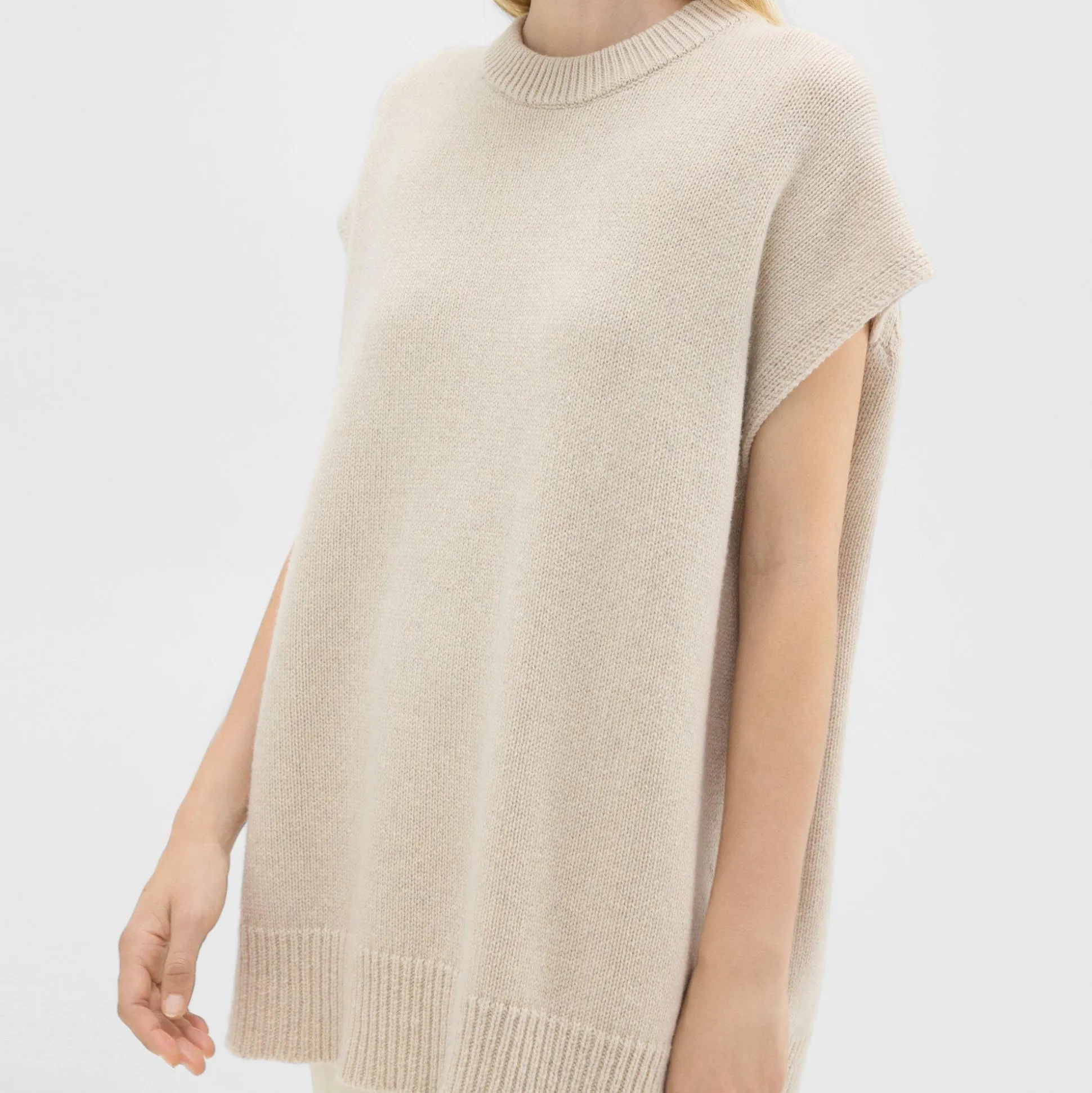Theory Oversized Sweater Vest In Recycled Wool-Cashmere-Women Sweaters + Cardigans