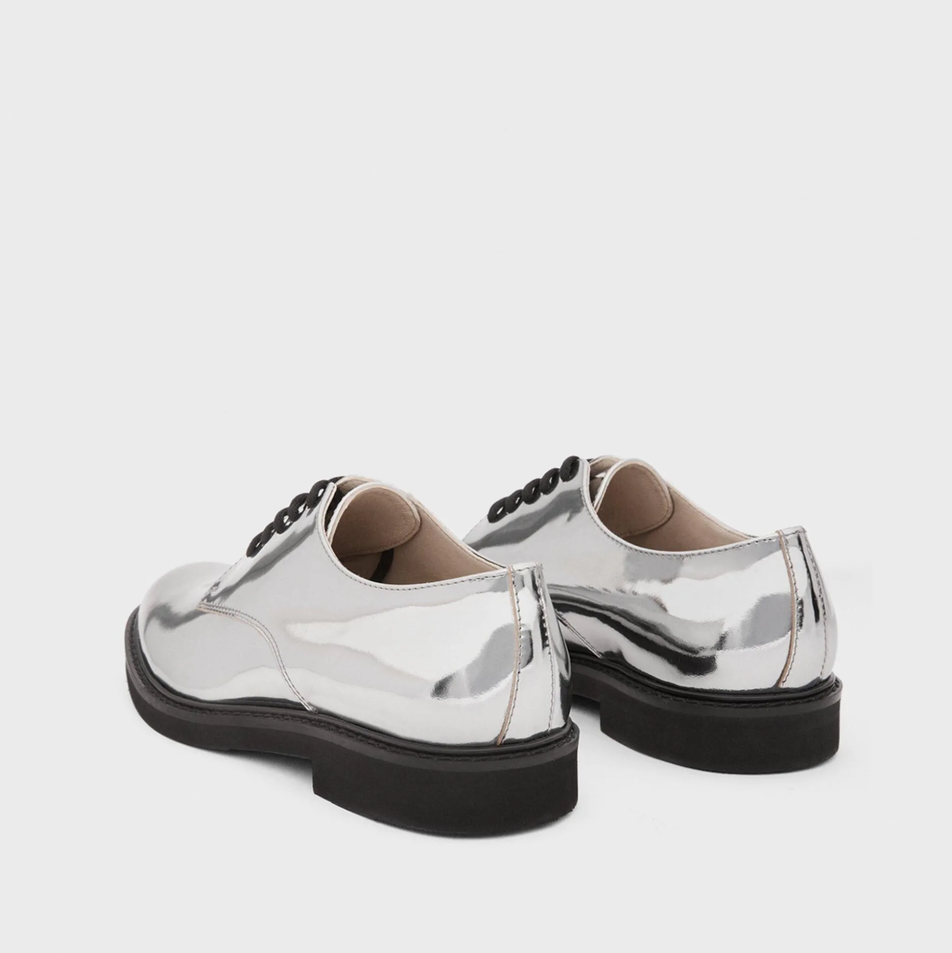 Theory Oxford Shoe In Metallic Leather-Women Shoes