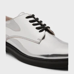 Theory Oxford Shoe In Metallic Leather-Women Shoes
