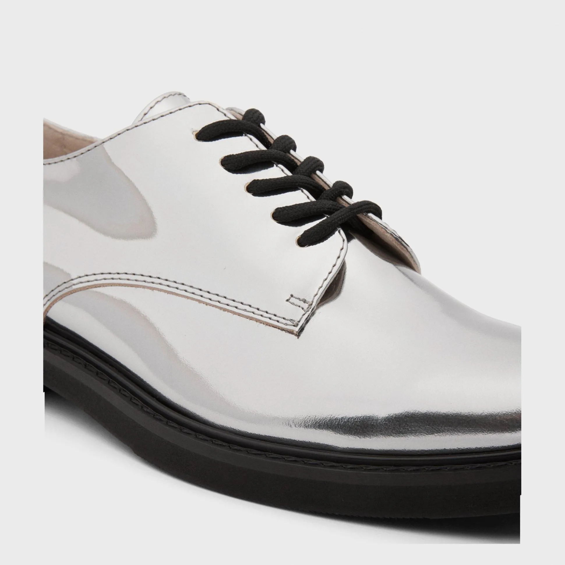 Theory Oxford Shoe In Metallic Leather-Women Shoes