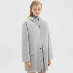 Theory Parka In Double-Face Wool-Cashmere-Women Outerwear