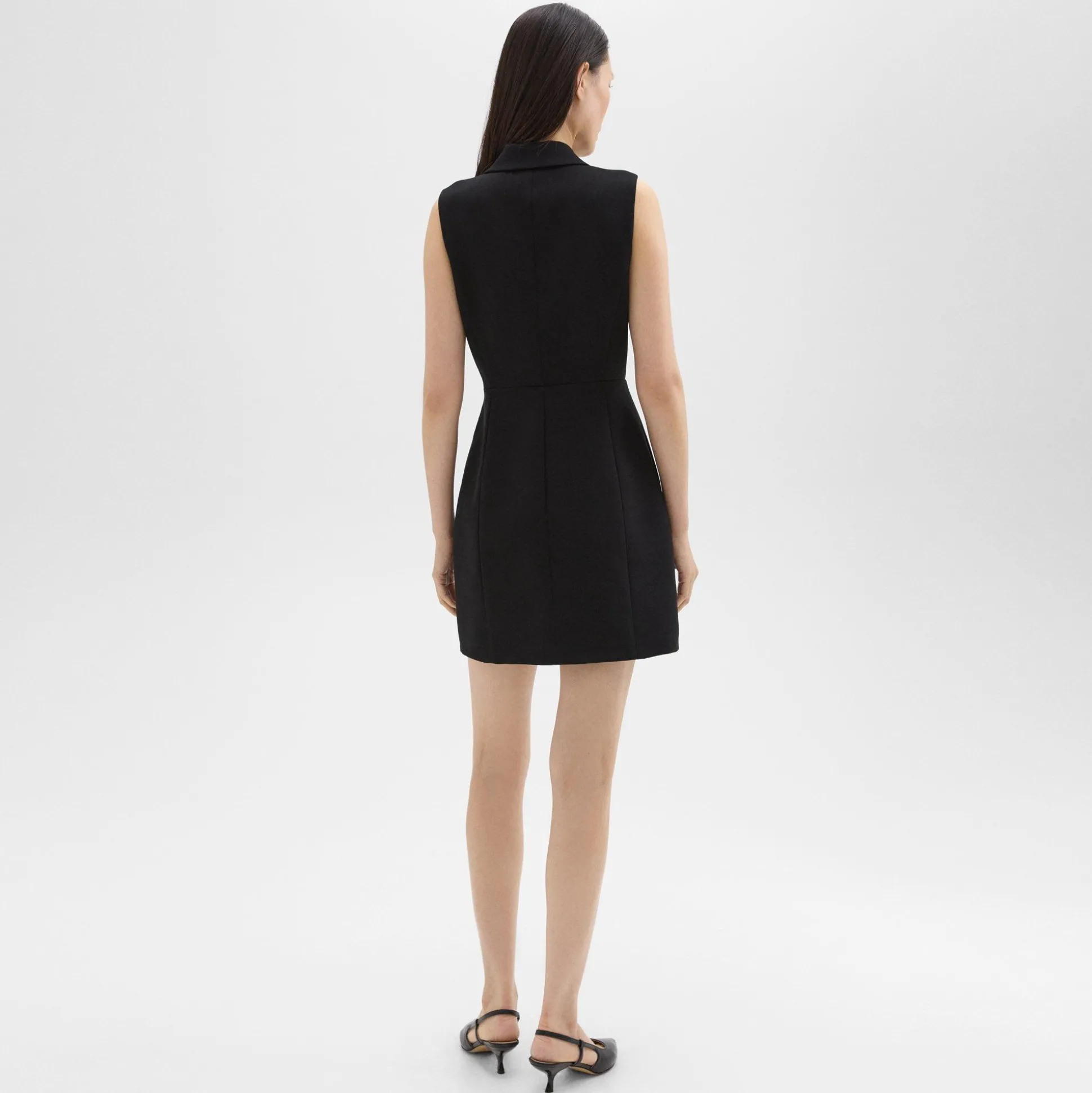 Theory Peak Lapel Mini Dress In Admiral Crepe-Women Dresses