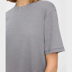 Theory Perfect T-Shirt Dress In Striped Cotton Jersey-Women Dresses