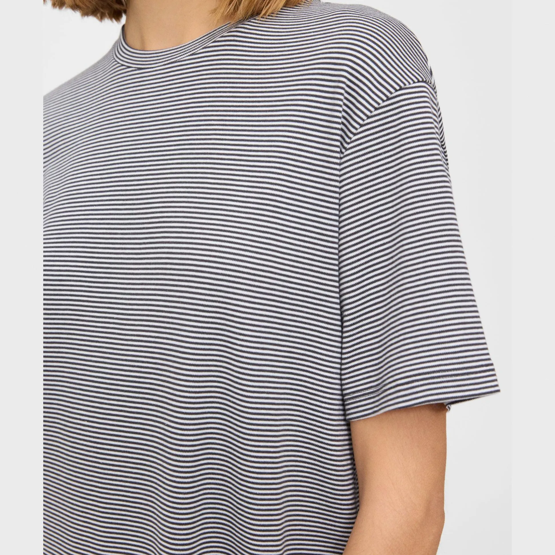 Theory Perfect T-Shirt Dress In Striped Cotton Jersey-Women Dresses