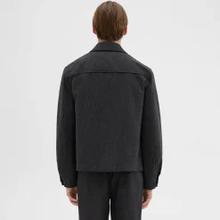 Theory Pinstripe Flannel Shirt Jacket-Men Outerwear