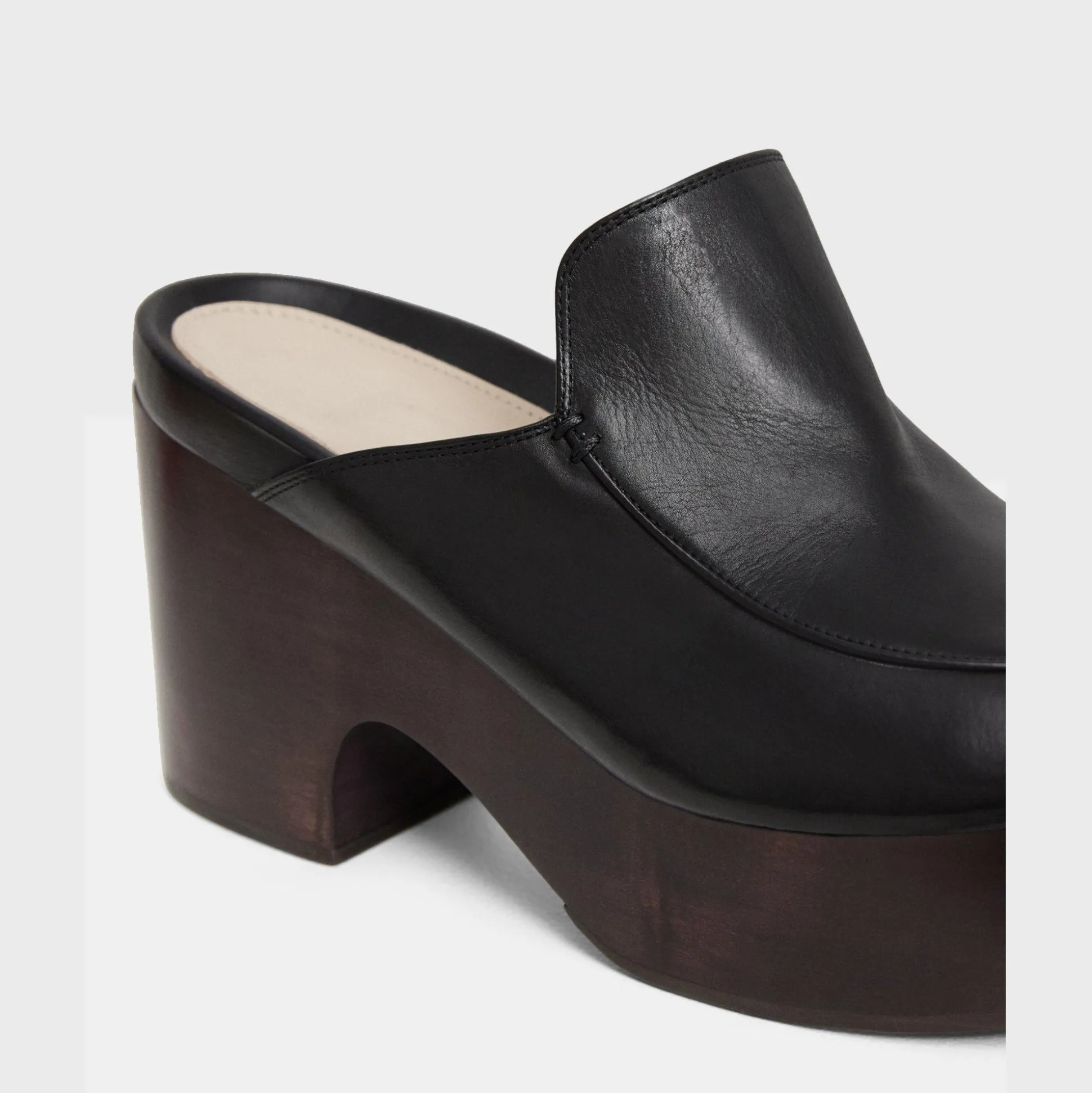 Theory Platform Clog In Leather-Women Shoes