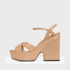 Theory Platform Wedge Sandal In Leather-Women Shoes