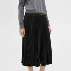 Theory Pleated Crinkle Twill Skirt-Women Skirts