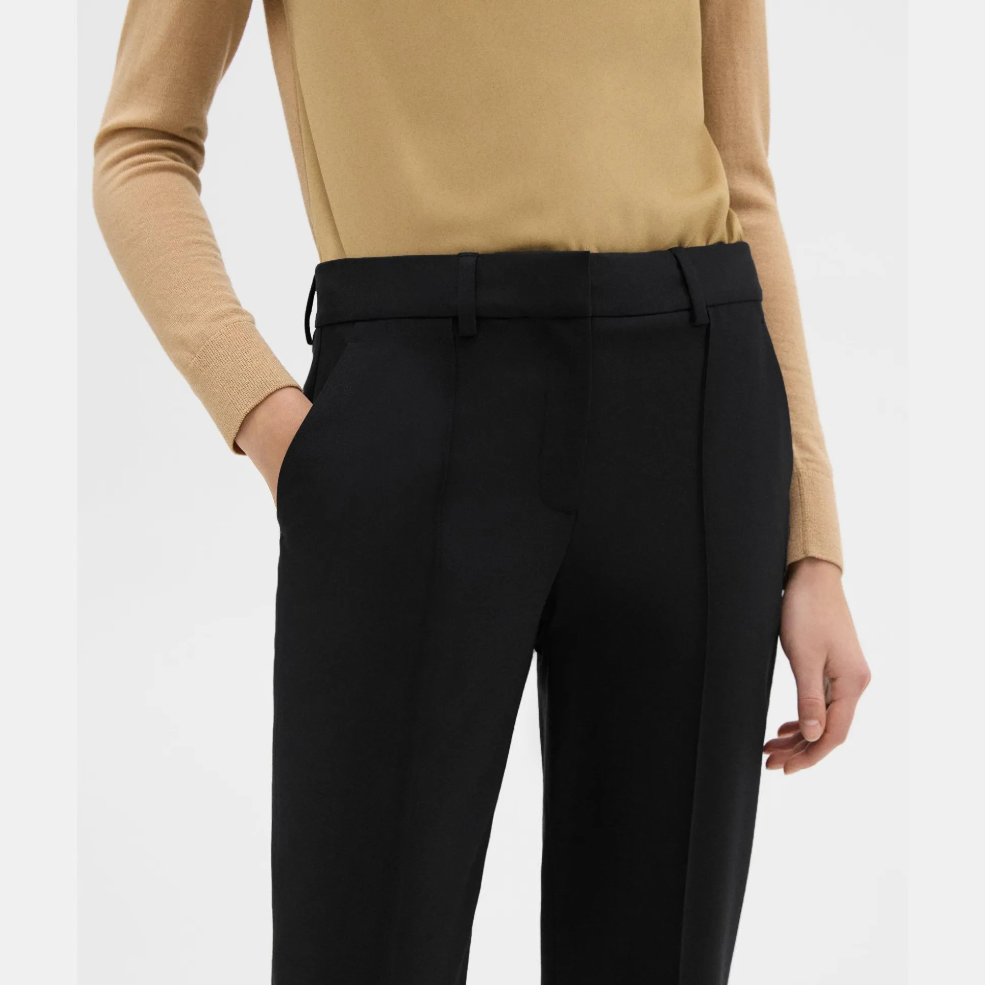 Theory Pleated Wool Gabardine Pant-Women Pants
