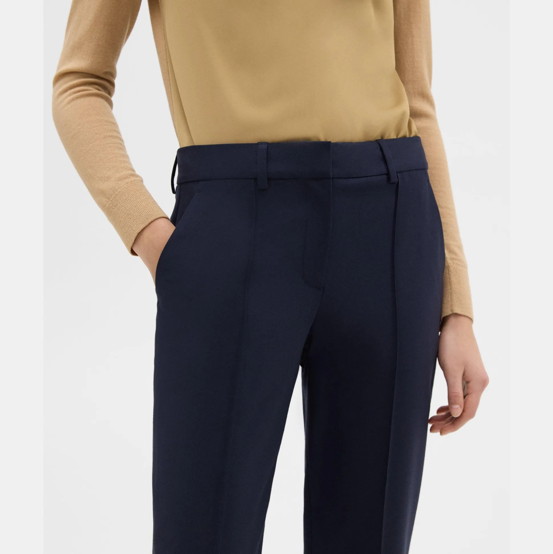 Theory Pleated Wool Gabardine Pant-Women Pants