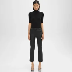 Theory 5-Pocket Flare Pant In Leather-Women Pants