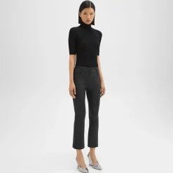 Theory 5-Pocket Flare Pant In Leather-Women Pants