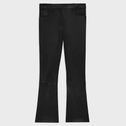 Theory 5-Pocket Flare Pant In Leather-Women Pants