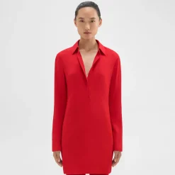 Theory Polo Mini Dress In Crepe-Women Dresses
