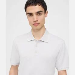 Theory Precise Polo Shirt In Striped Cotton Pique-Men T-shirts + Polos