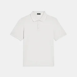 Theory Precise Polo Shirt In Striped Cotton Pique-Men T-shirts + Polos