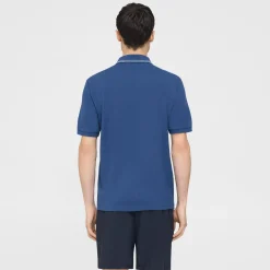 Theory Precise Polo Shirt In Striped Cotton Pique-Men T-shirts + Polos