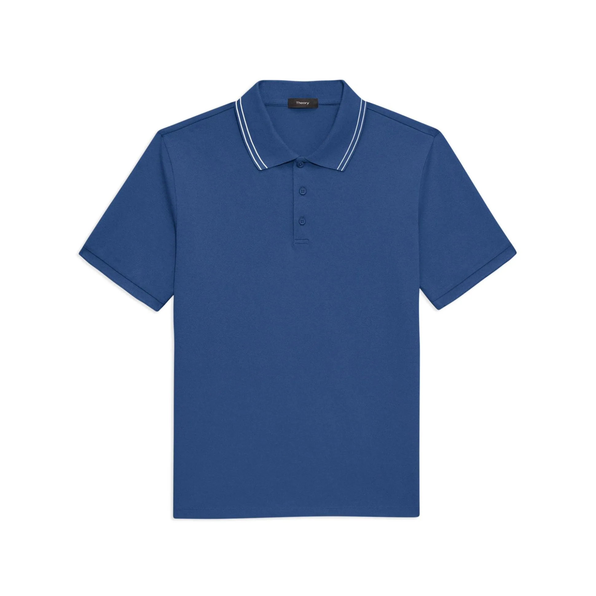 Theory Precise Polo Shirt In Striped Cotton Pique-Men T-shirts + Polos