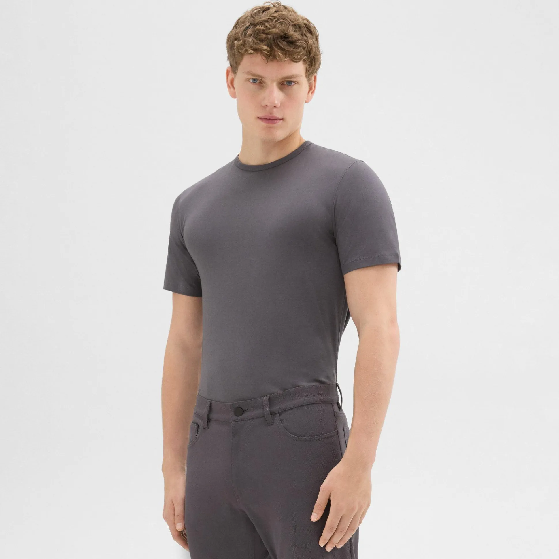 Theory Precise Tee In Luxe Cotton Jersey-Men T-shirts + Polos
