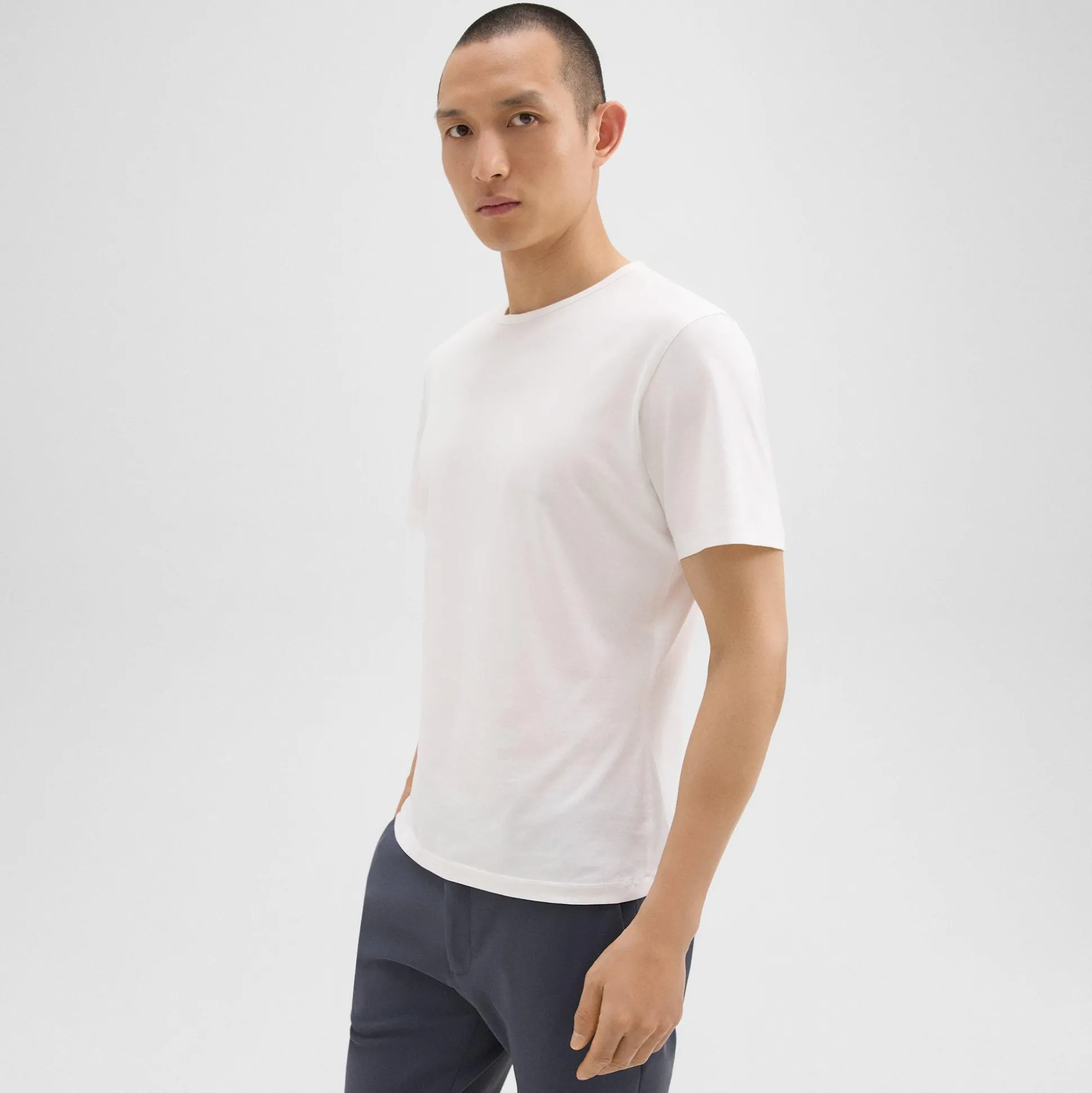 Theory Precise Tee In Luxe Cotton Jersey-Men T-shirts + Polos