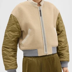 Theory Recycled Poly Reversible Bomber Jacket-Women Outerwear