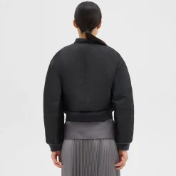 Theory Recycled Poly Reversible Bomber Jacket-Women Outerwear