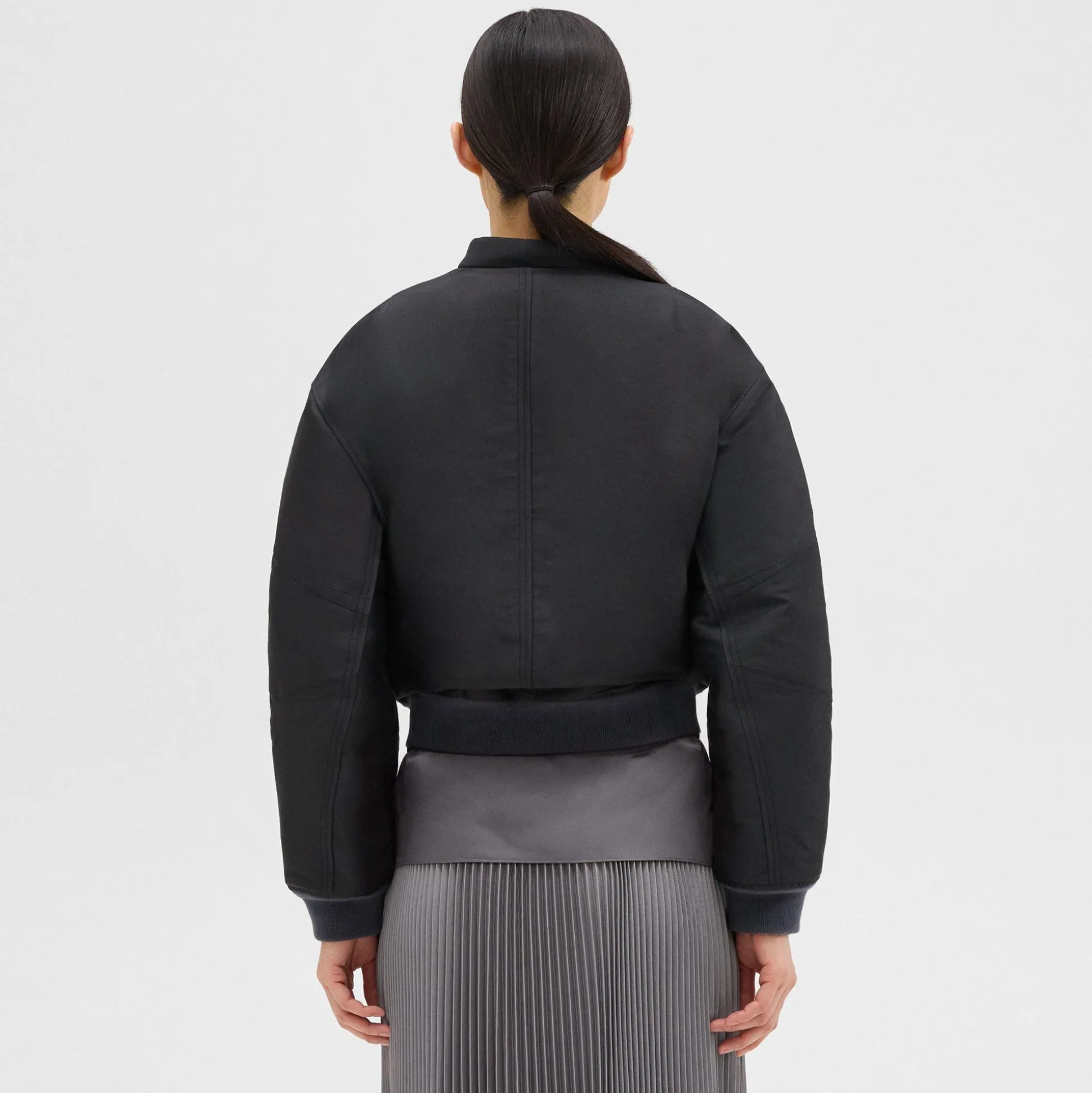 Theory Recycled Poly Reversible Bomber Jacket-Women Outerwear